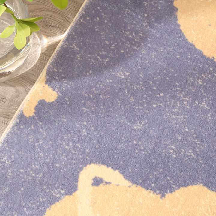 Lisslune | Beautiful children's room carpet Multicolored cartoon print area rug synthetic non-slip backing pet-friendly carpet