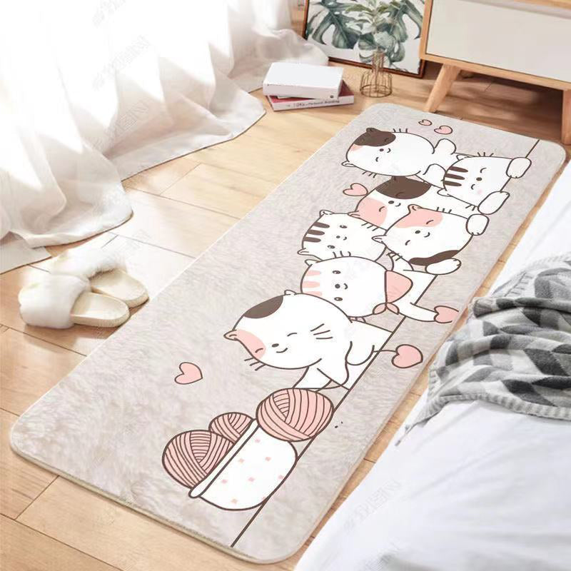 Lisslune | Western Children's Room Carpet Multicolored Patchwork Area Rug Polyester Non-Slip Back Stain-Resistant Rug