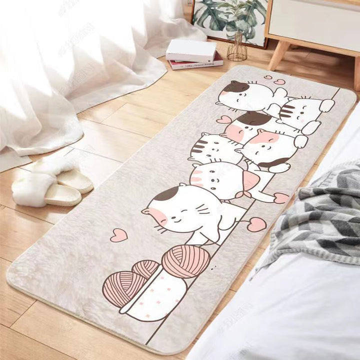 Lisslune | Western Children's Room Carpet Multicolored Patchwork Area Rug Polyester Non-Slip Back Stain-Resistant Rug