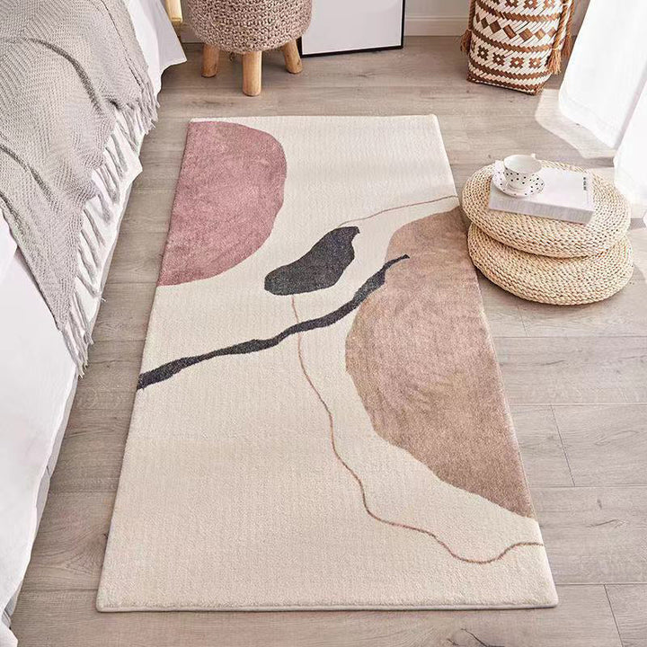 Lisslune | Western Children's Room Carpet Multicolored Patchwork Area Rug Polyester Non-Slip Back Stain-Resistant Rug