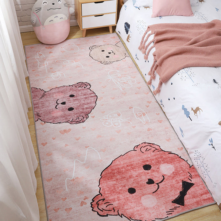 Lisslune | Beautiful multi-colored children's room rug with cartoon animal print rug polypropylene non-slip backing washable rug