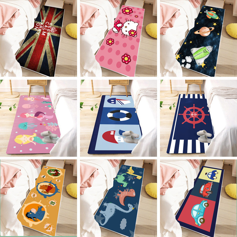 Lisslune | Beautiful children's room rug Multicolored fairy tale pattern rug Polyester Non-slip Washable Pet-friendly rug