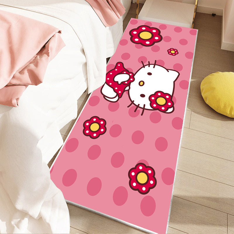 Lisslune | Beautiful children's room rug Multicolored fairy tale pattern rug Polyester Non-slip Washable Pet-friendly rug