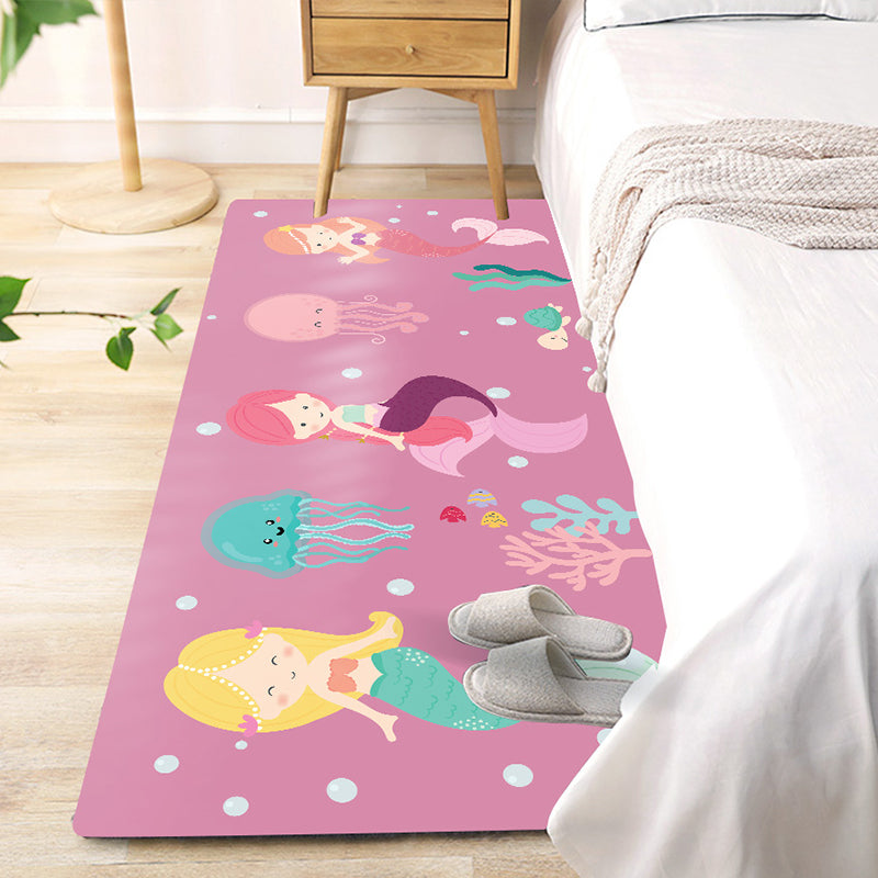 Lisslune | Beautiful children's room rug Multicolored fairy tale pattern rug Polyester Non-slip Washable Pet-friendly rug
