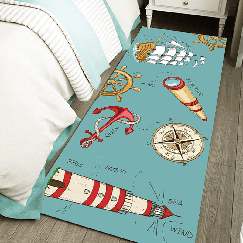 Lisslune | Beautiful children's room rug Multicolored fairy tale pattern rug Polyester Non-slip Washable Pet-friendly rug