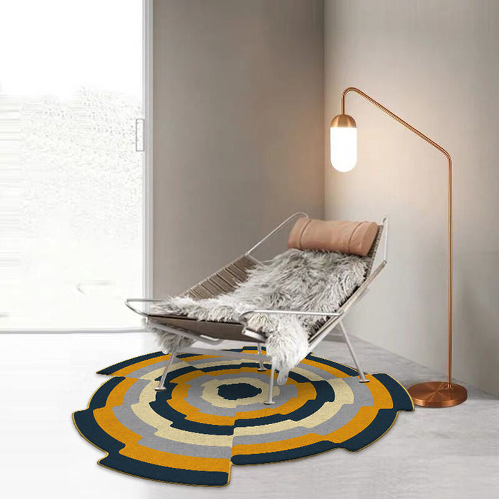 Lisslune | New Arrival Multicolored Nordic Rug Synthetic Geometric Pattern Rug Non-Slip Stain Resistant Rug for Bedroom