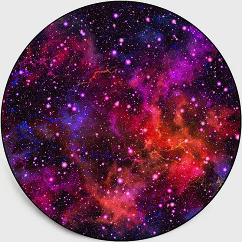 Lisslune | Colorful Children's Room Rug Contemporary Space 3D Printed Carpet Polyester Non-Slip Washable Rug
