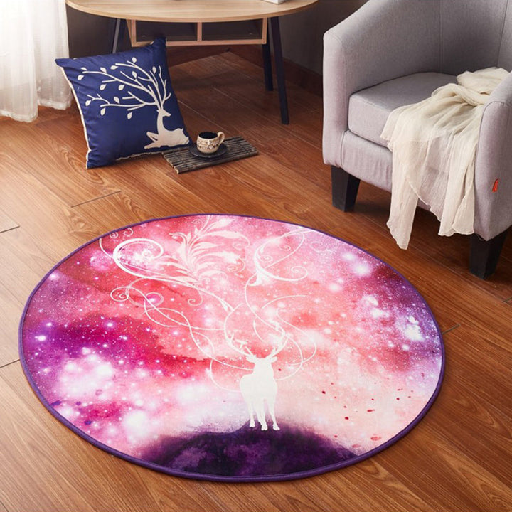 Lisslune | Modern 3D Space Print Carpet Multicolored Polypropylene Rug Non-Slip Backing Pet-Friendly Rug for the Room