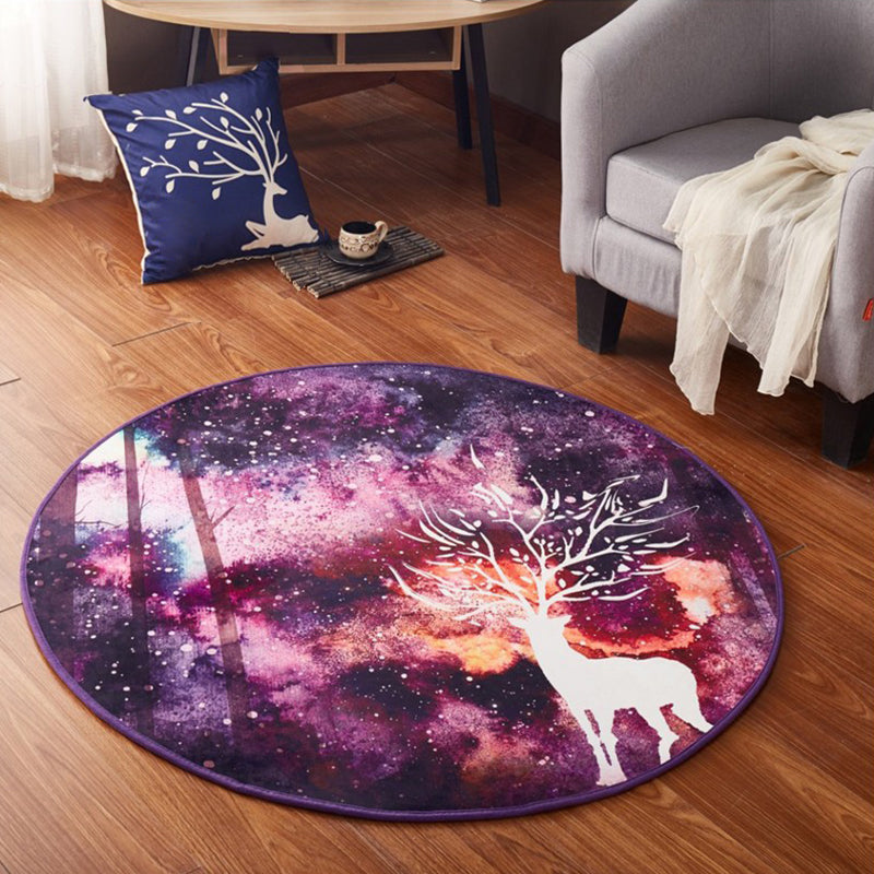 Lisslune | Modern 3D Space Print Carpet Multicolored Polypropylene Rug Non-Slip Backing Pet-Friendly Rug for the Room