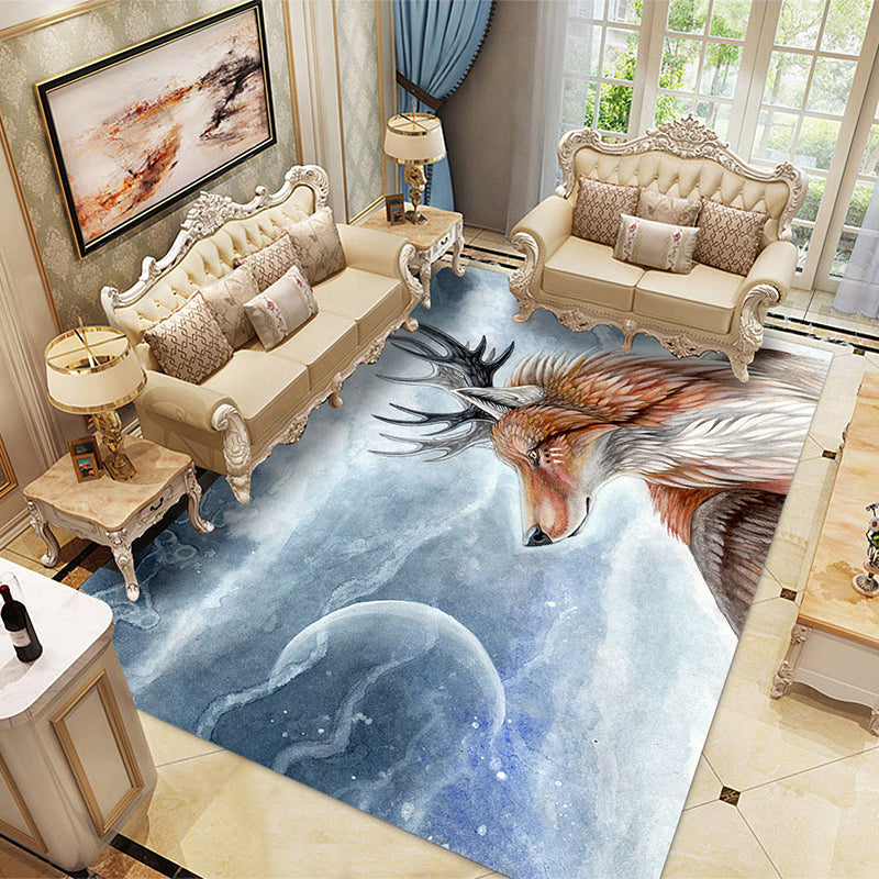 Lisslune | Multicolored Children's Room Rug Unique 3D Animal Area Rug Polyester Pet-Friendly Non-Slip Washable Rug