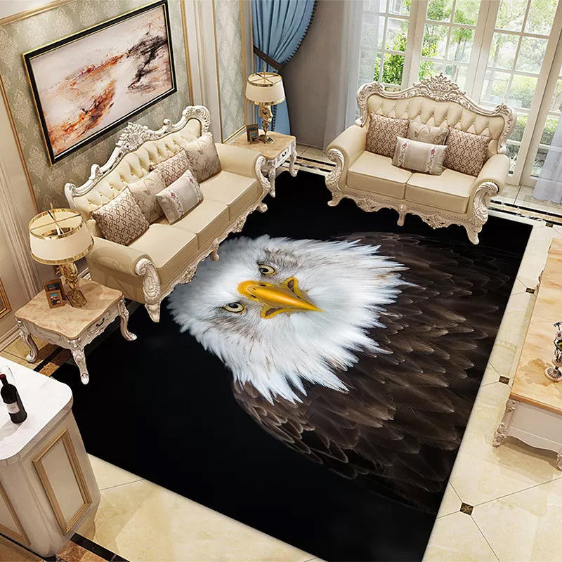 Lisslune | Multicolored Children's Room Rug Unique 3D Animal Area Rug Polyester Pet-Friendly Non-Slip Washable Rug