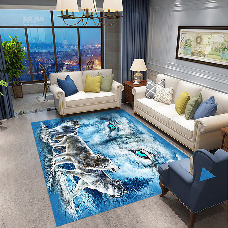 Lisslune | Multicolored Children's Room Rug Unique 3D Animal Area Rug Polyester Pet-Friendly Non-Slip Washable Rug