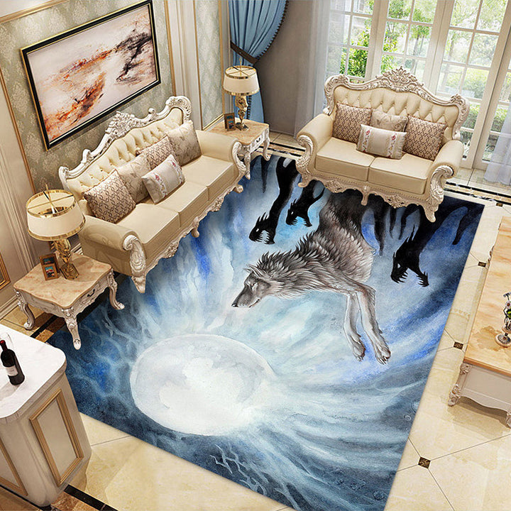 Lisslune | Multicolored Children's Room Rug Unique 3D Animal Area Rug Polyester Pet-Friendly Non-Slip Washable Rug