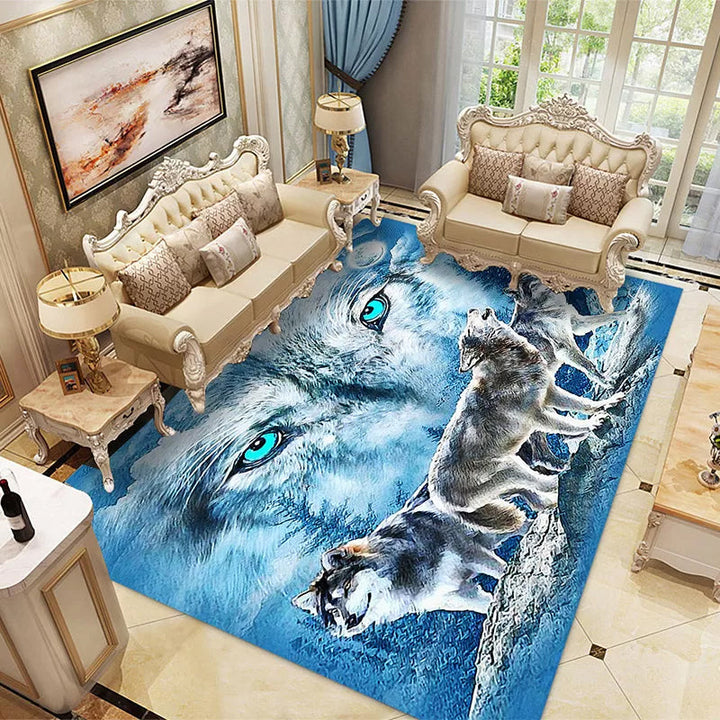 Lisslune | Multicolored Children's Room Rug Unique 3D Animal Area Rug Polyester Pet-Friendly Non-Slip Washable Rug
