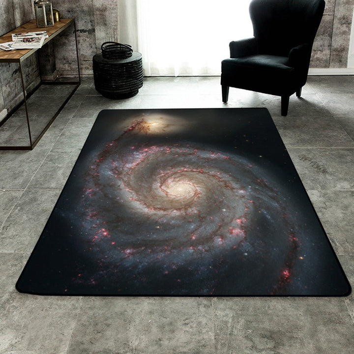 Lisslune | Calming Kids Rug Multicolor 3D Starry Sky Pattern Rug Polypropylene Non-slip Machine Washable Rug