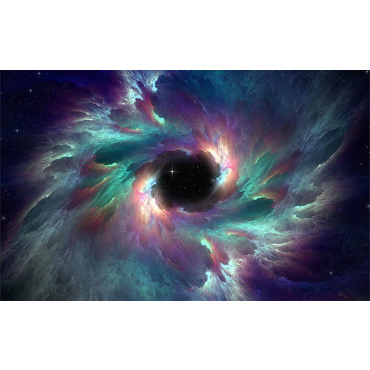 Lisslune | Calming Kids Rug Multicolor 3D Starry Sky Pattern Rug Polypropylene Non-slip Machine Washable Rug