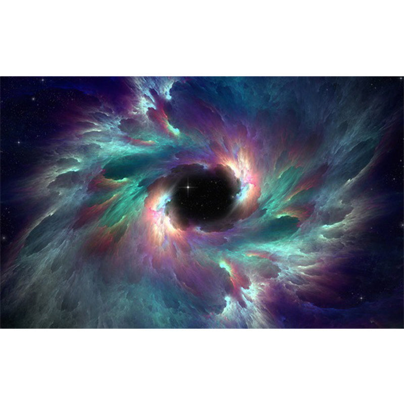 Lisslune | Soothing Children's Rug Multicolor 3D Starry Sky Pattern Rug Polypropylene Non-Slip Machine Washable Rug