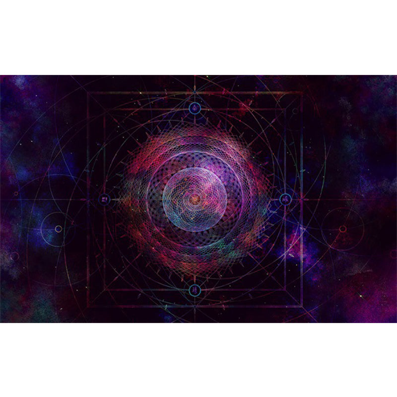 Lisslune | Calming Kids Rug Multicolor 3D Starry Sky Pattern Rug Polypropylene Non-slip Machine Washable Rug