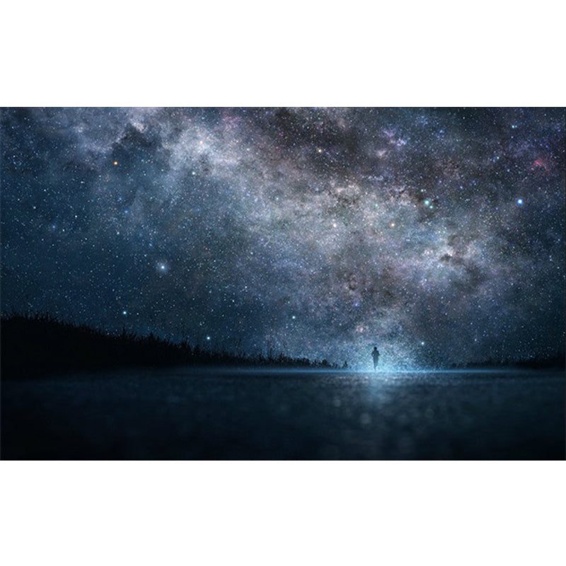 Lisslune | Soothing Children's Rug Multicolor 3D Starry Sky Pattern Rug Polypropylene Non-Slip Machine Washable Rug
