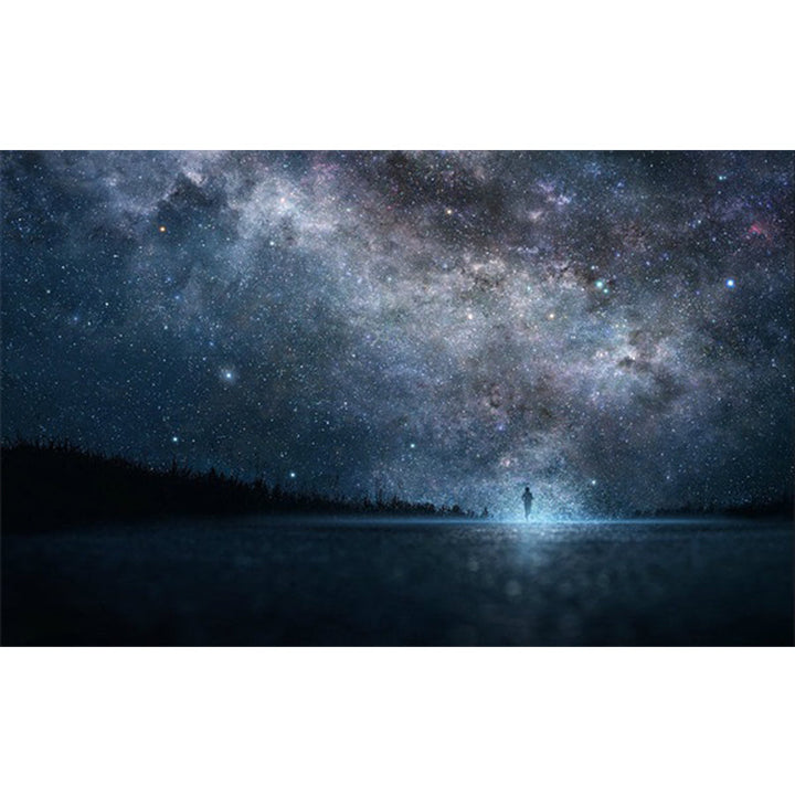 Lisslune | Soothing Children's Rug Multicolor 3D Starry Sky Pattern Rug Polypropylene Non-Slip Machine Washable Rug