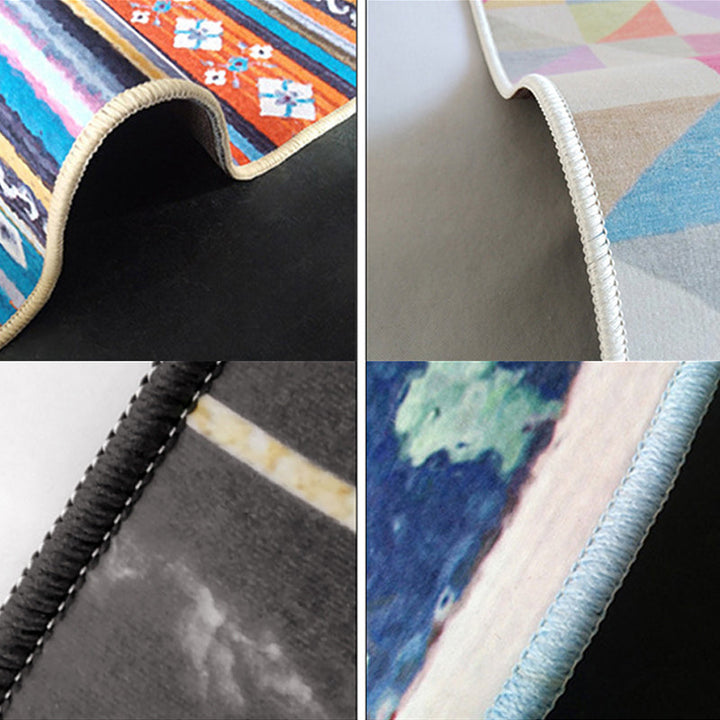 Lisslune | New Butterfly Pattern Rug Multicolored Polyester Rug Non-slip Underlay Machine Washable Indoor Rug for Living Room