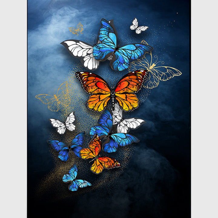 Lisslune | New Butterfly Pattern Rug Multicolored Polyester Rug Non-slip Underlay Machine Washable Indoor Rug for Living Room
