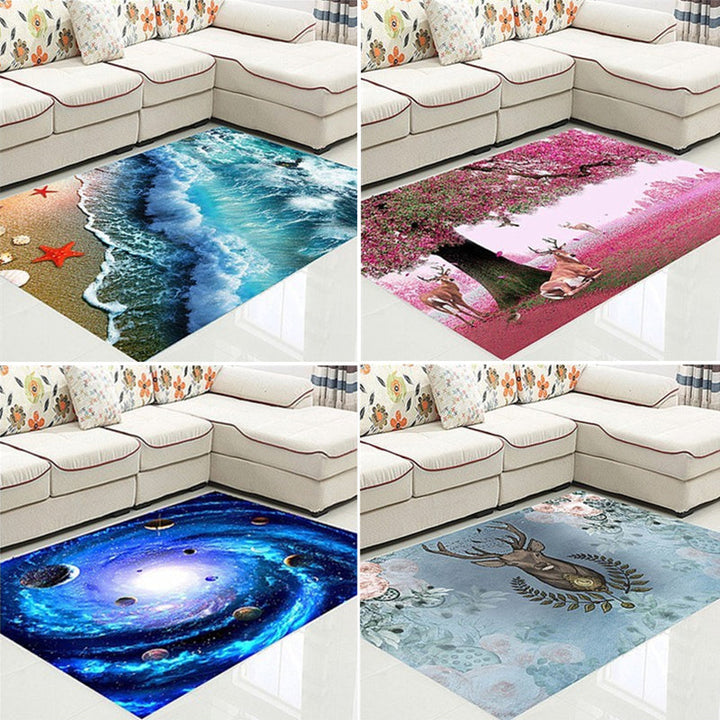Lisslune | Funky Kids Rug Multicolor 3D Patterned Polyester Rug Washable Pet Friendly Easy Care Rug