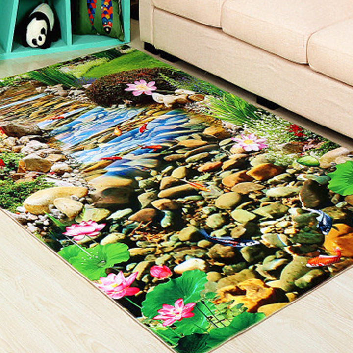 Lisslune | Funky Kids Rug Multicolor 3D Patterned Polyester Rug Washable Pet Friendly Easy Care Rug