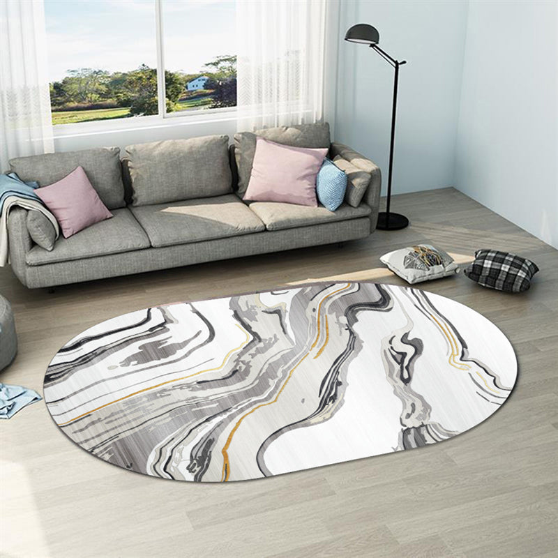 Lisslune | Casual abstract print rug Multicolor Polyester rug Non-slip underside Stain-resistant rug for living room