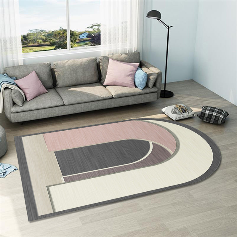 Lisslune | Casual abstract print rug Multicolor Polyester rug Non-slip underside Stain-resistant rug for living room