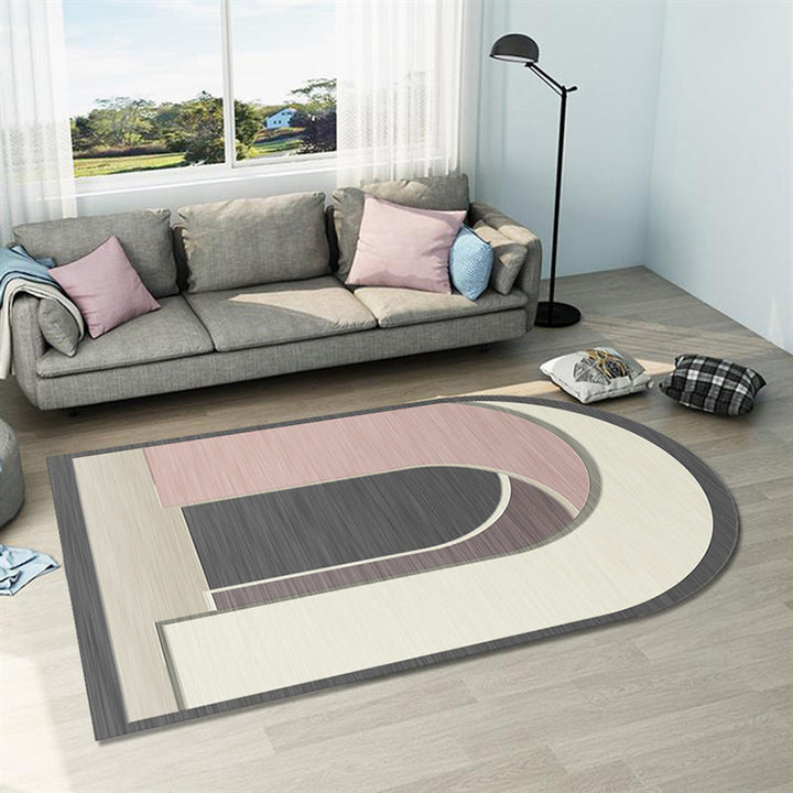 Lisslune | Casual abstract print rug Multicolor Polyester rug Non-slip underside Stain-resistant rug for living room