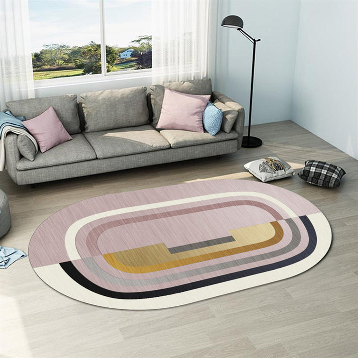 Lisslune | Casual abstract print rug Multicolor Polyester rug Non-slip underside Stain-resistant rug for living room