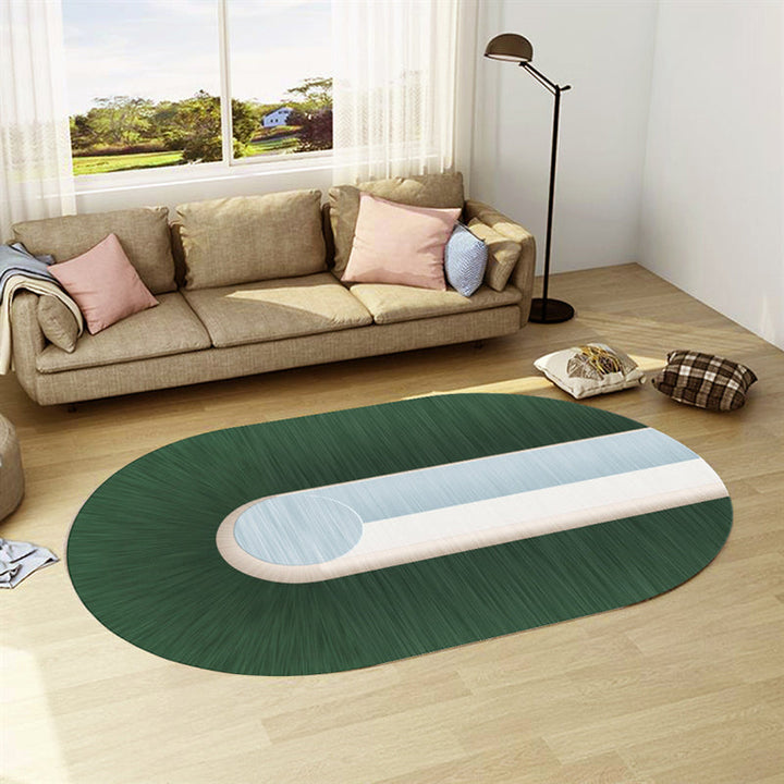 Lisslune | Casual abstract print rug Multicolor Polyester rug Non-slip underside Stain-resistant rug for living room