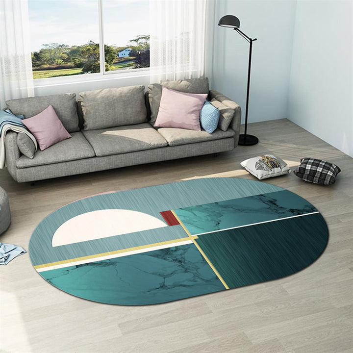 Lisslune | Casual abstract print rug Multicolor Polyester rug Non-slip underside Stain-resistant rug for living room