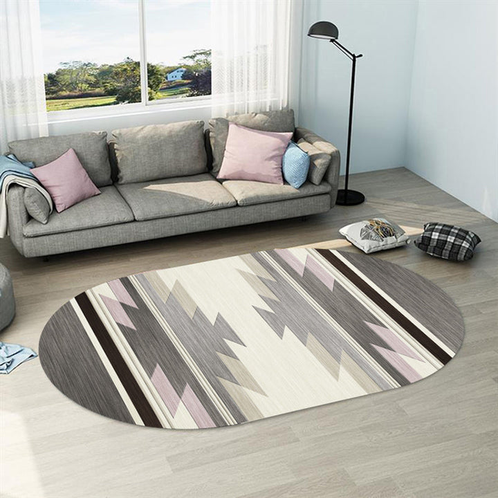 Lisslune | Casual abstract print rug Multicolor Polyester rug Non-slip underside Stain-resistant rug for living room