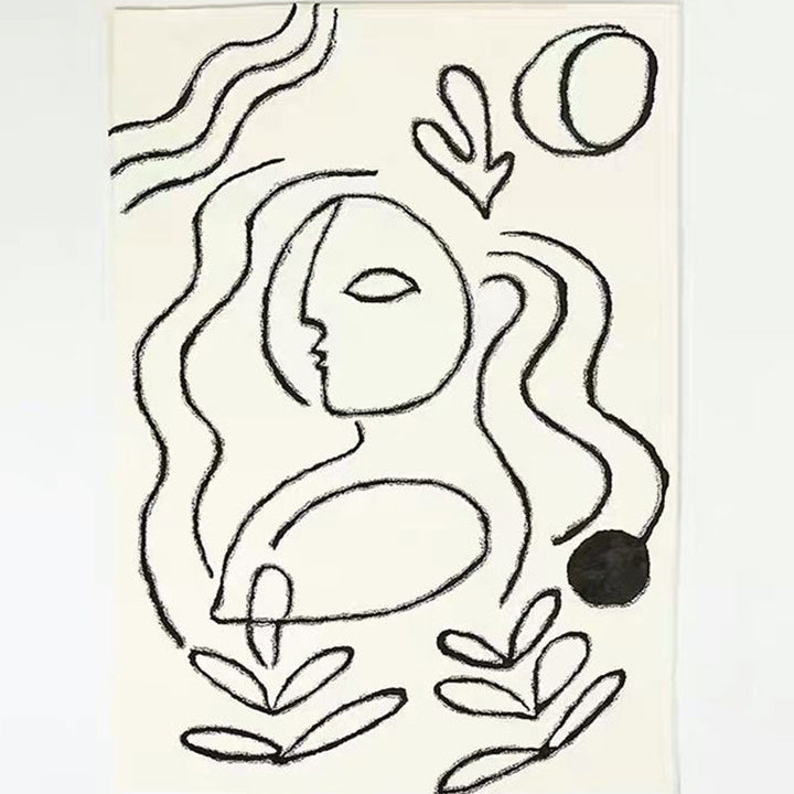 Lisslune | Simple Bedroom Rug Multicolored Abstract Cartoon Area Rug Polyester Pet-Friendly Non-Slip Rug