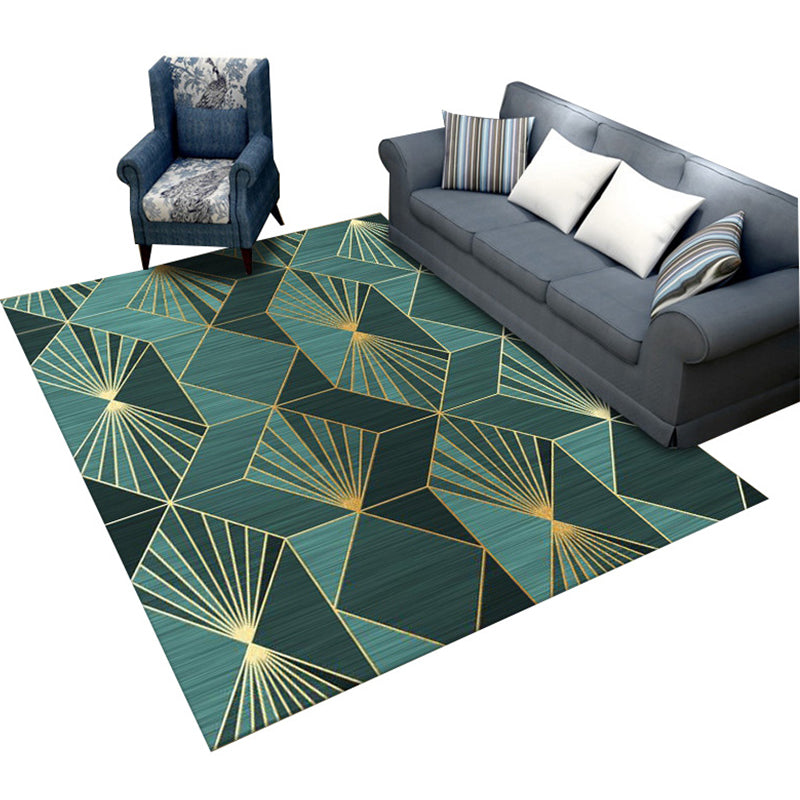 Lisslune | Simple Color Block Rug Multicolored Synthetic Area Rug Non-Slip Back Washable Easy-Care Rug for the Living Room