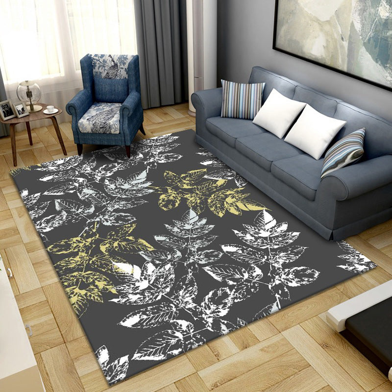 Lisslune | Simple Color Block Rug Multicolored Synthetic Area Rug Non-Slip Back Washable Easy-Care Rug for the Living Room