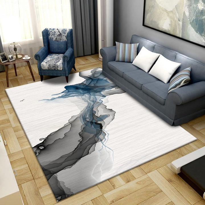 Lisslune | Simple Color Block Rug Multicolored Synthetic Area Rug Non-Slip Back Washable Easy-Care Rug for the Living Room