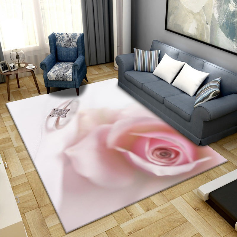 Lisslune | Simple Color Block Rug Multicolored Synthetic Area Rug Non-Slip Back Washable Easy-Care Rug for the Living Room