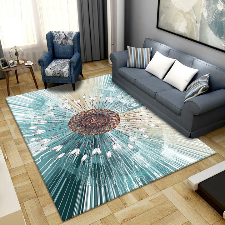 Lisslune | Simple Color Block Rug Multicolored Synthetic Area Rug Non-Slip Back Washable Easy-Care Rug for the Living Room