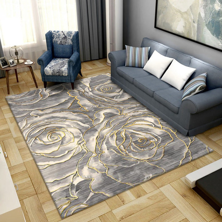Lisslune | Simple Color Block Rug Multicolored Synthetic Area Rug Non-Slip Back Washable Easy-Care Rug for the Living Room