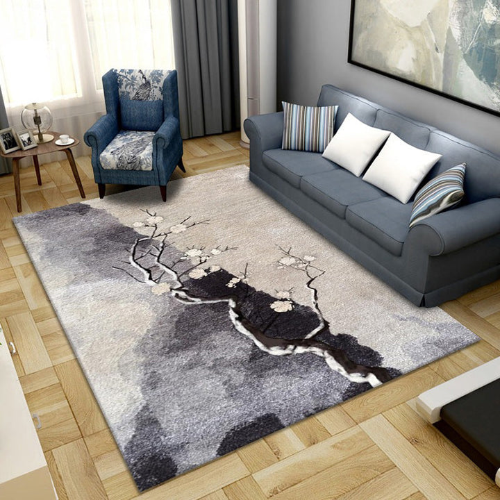 Lisslune | Simple Color Block Rug Multicolored Synthetic Area Rug Non-Slip Back Washable Easy-Care Rug for the Living Room