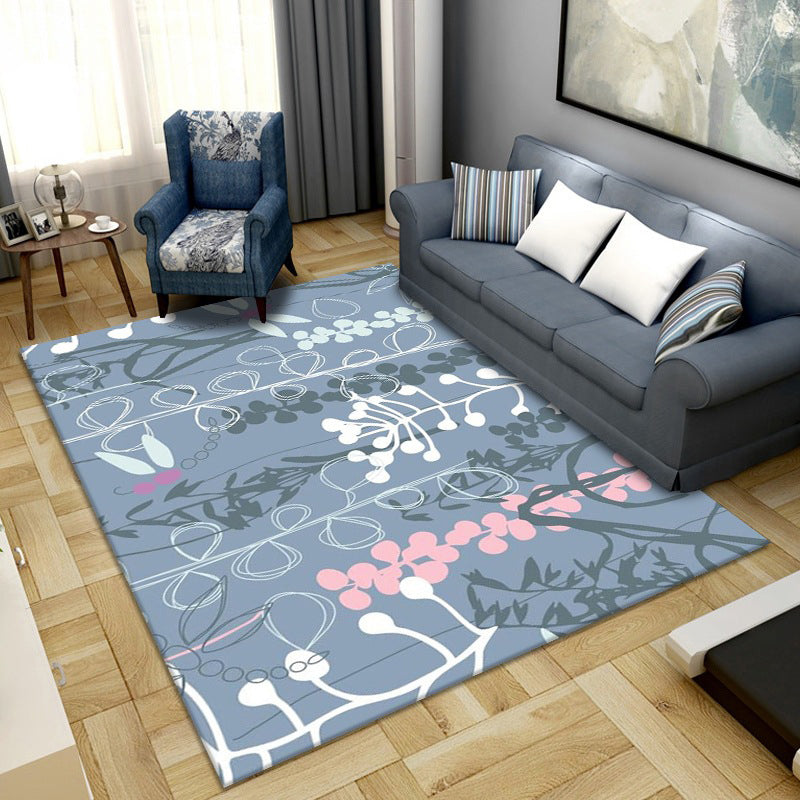 Lisslune | Simple Color Block Rug Multicolored Synthetic Area Rug Non-Slip Back Washable Easy-Care Rug for the Living Room