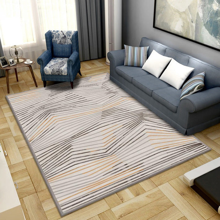 Lisslune | Simple Color Block Rug Multicolored Synthetic Area Rug Non-Slip Back Washable Easy-Care Rug for the Living Room