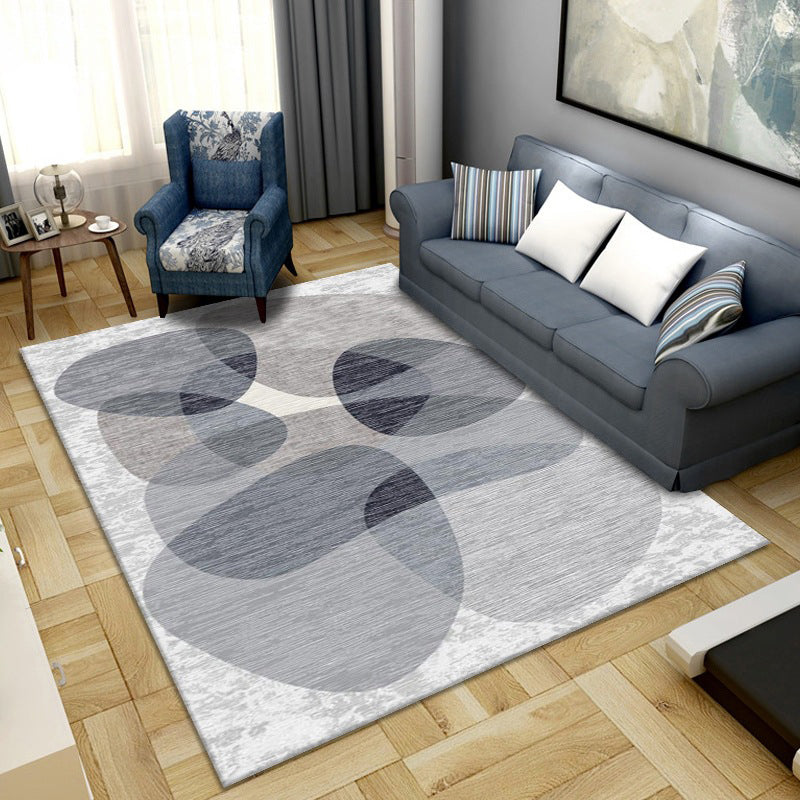 Lisslune | Simple Color Block Rug Multicolored Synthetic Area Rug Non-Slip Back Washable Easy-Care Rug for the Living Room