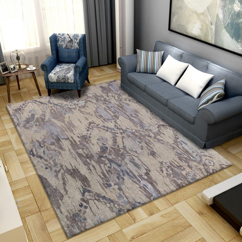 Lisslune | Simple Color Block Rug Multicolored Synthetic Area Rug Non-Slip Back Washable Easy-Care Rug for the Living Room