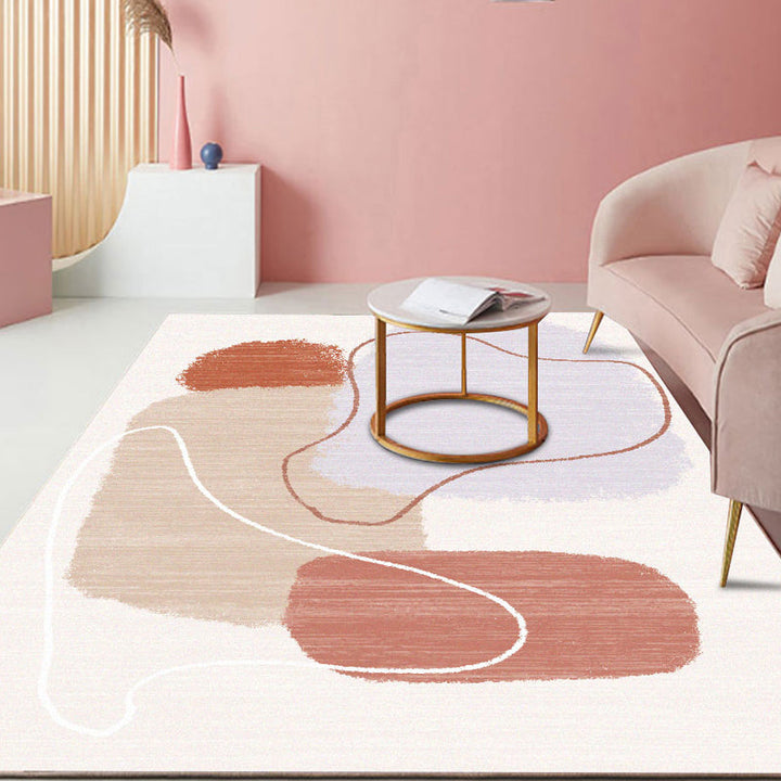 Lisslune | Classic Living Room Carpet Multicolor Color Block Rug Blended Fabric Pet Friendly Easy Care Rug