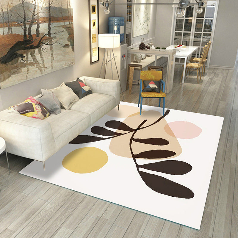 Lisslune | Japanese Rug Polyester Color Broken Area Rug Non-Slip Washable Indoor Rug for Parlor