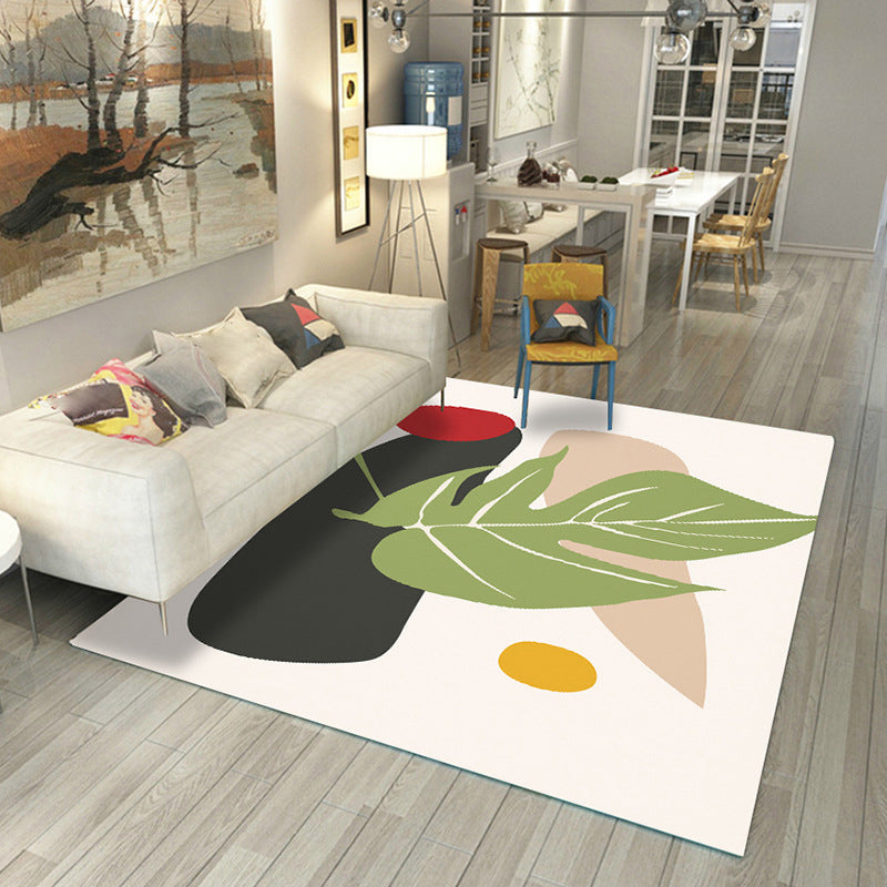 Lisslune | Japanese Rug Polyester Color Broken Area Rug Non-Slip Washable Indoor Rug for Parlor